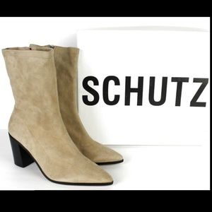 Schutz Suede Pointy Toe Booties NEW $298